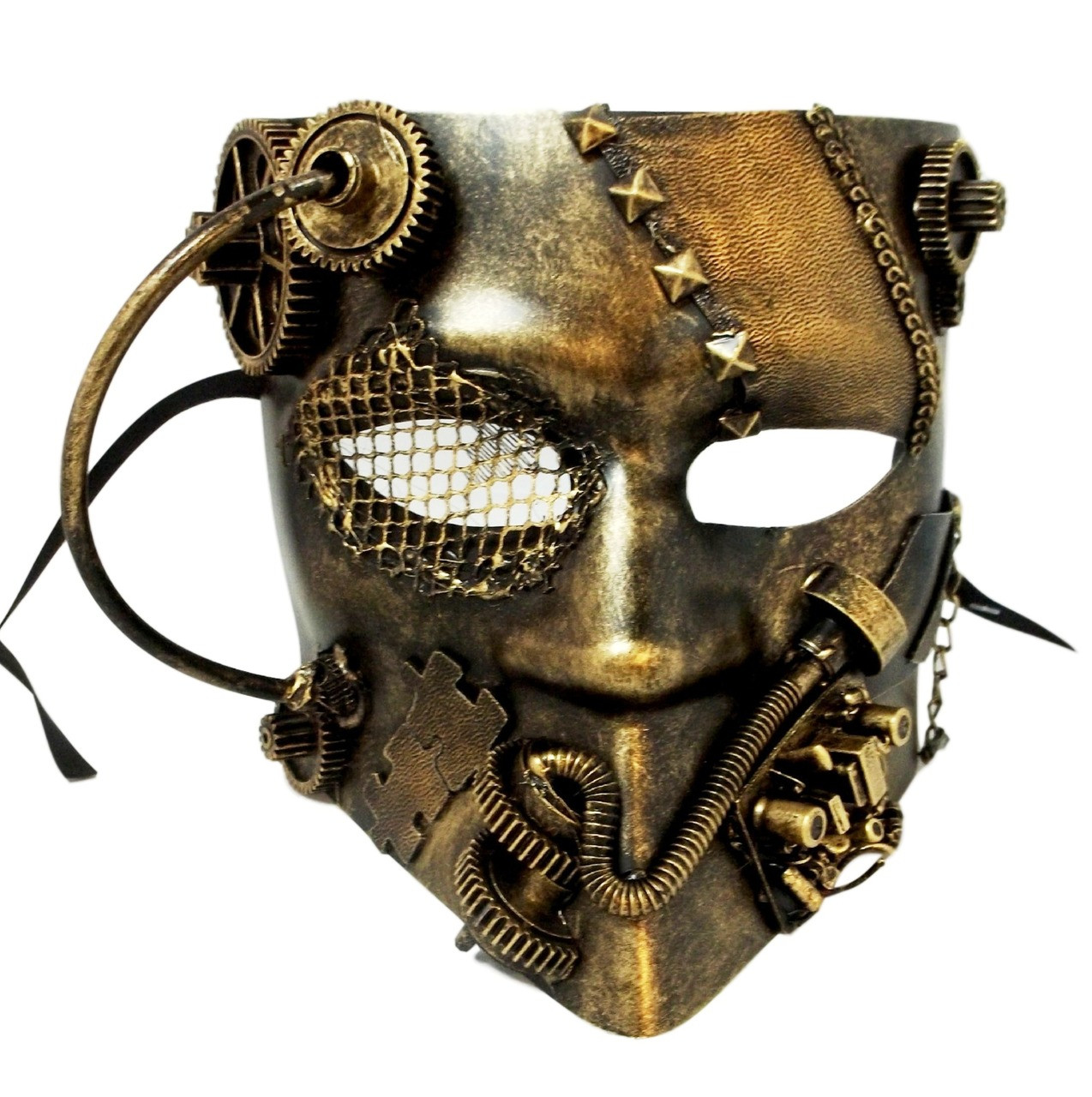 Gold Masquerade Mask Full Face Mask Bauta Party Mask