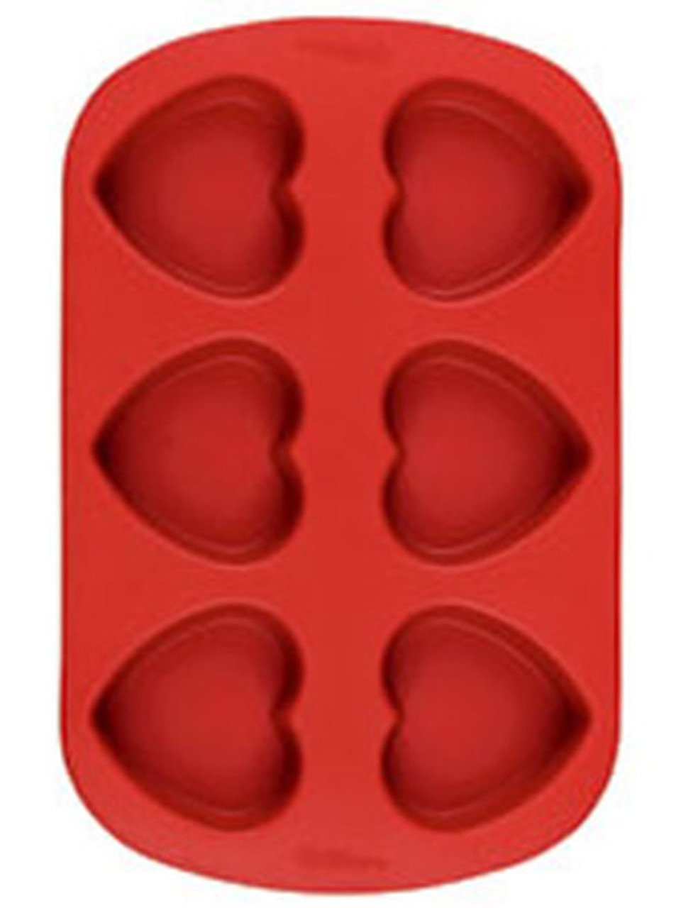 Wilton Mini Heart Silicone Red Valentines Day Mold 6 Cavities