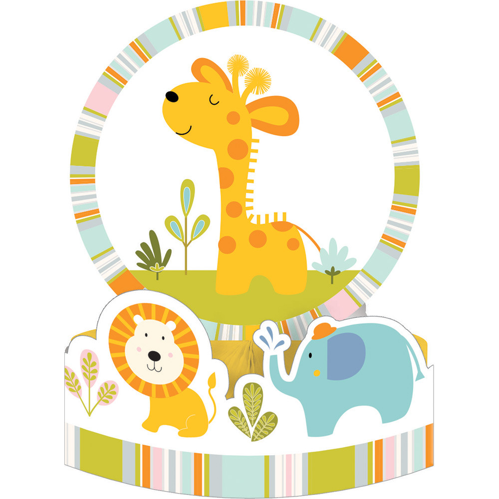 Happi Jungle Baby Shower Honeycomb Centerpiece Giraffe Lion Elephant 1st Birthday