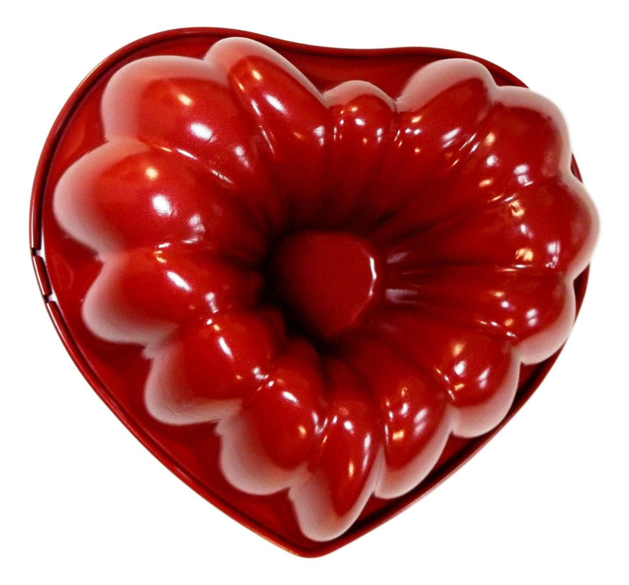 Wilton Red Heart-Shaped Non-Stick Fluted Tube Pan, 8