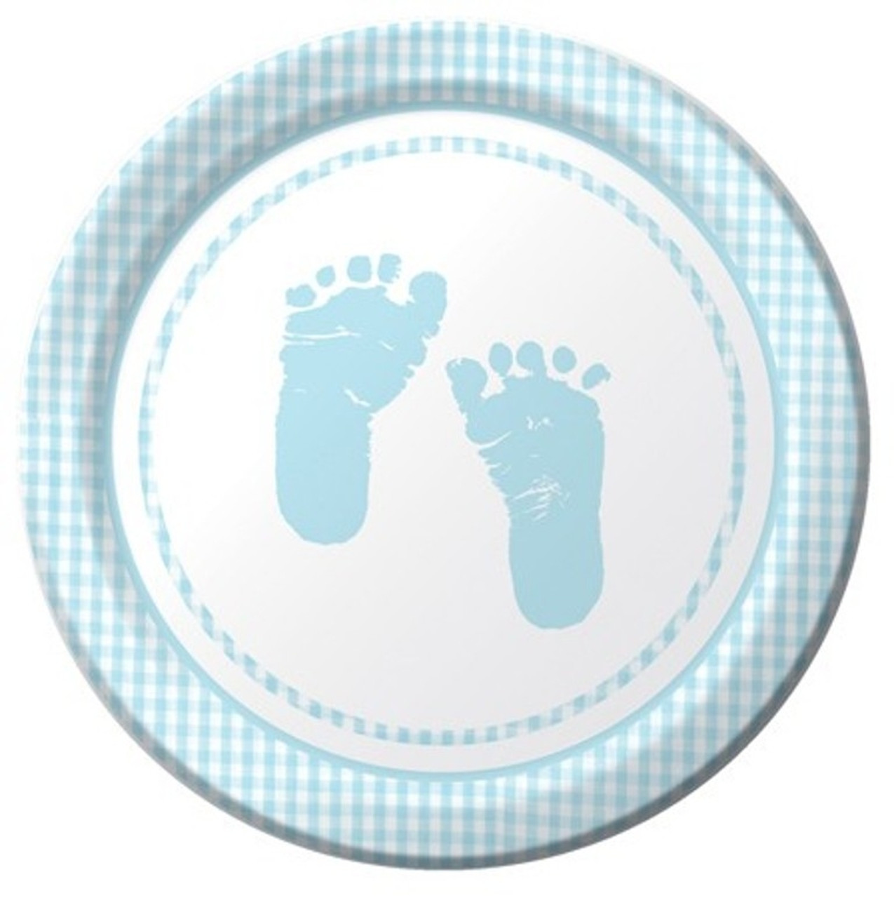 Gingham Plaid Footprints Boy and Girl