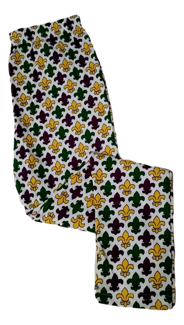 Mardi Gras Fleur De Lis Leggings Toddler 2T 3T Purple Green Yellow White Soft Knit Mardi Gras Fleur De Lis Leggings Toddler 2T 3T Purple Green Yellow White Soft Knit