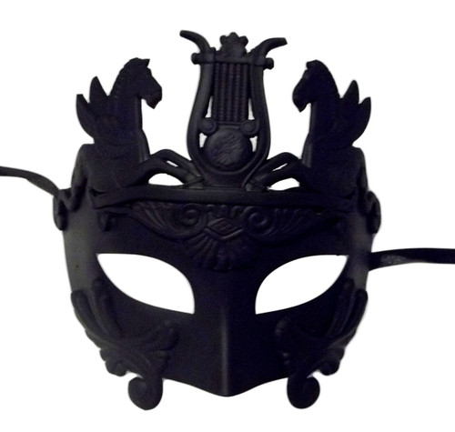 Black Antique Warrior Greek Pegasus Masquerade Men's Mask Black Antique Warrior Greek Pegasus Masquerade Men's Mask