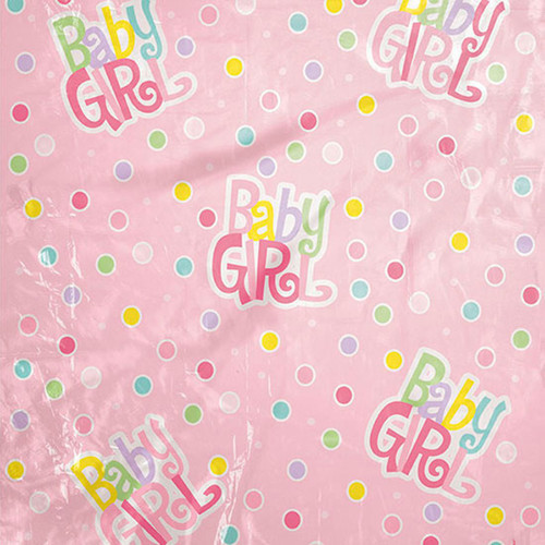 Jumbo Plastic Gift Bag Baby Shower Baby Girl Pink Dot W Card 44 X 36