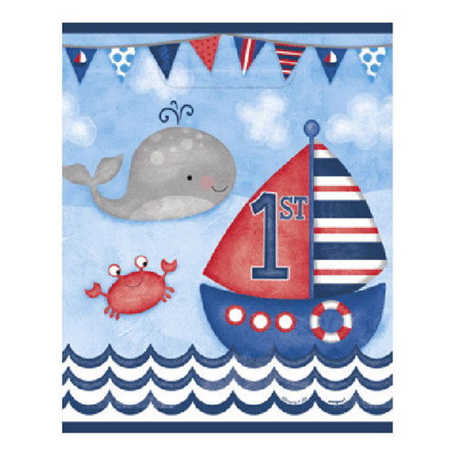 Nautical 1st Birthday 8 Ct Loot Favor Bags