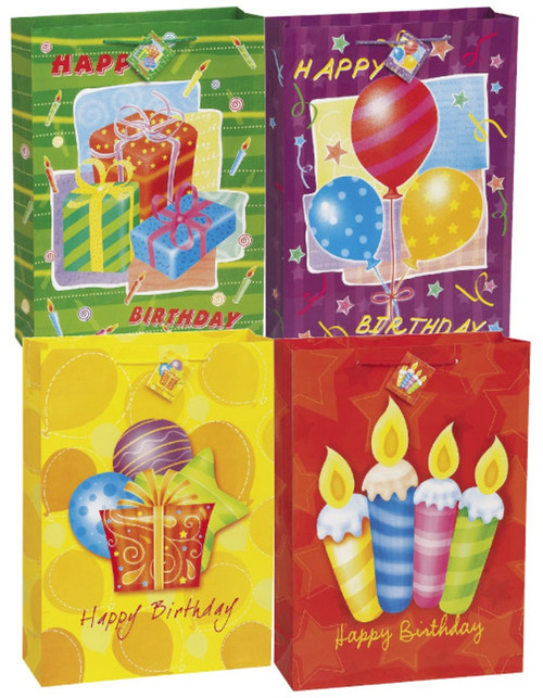 Happy Birthday Surprise 2 Asst Gift Bags pack Jumbo 13 x 18