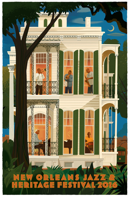 New Orleans Jazz Fest Poster Post Card 2016 Marsalis Family