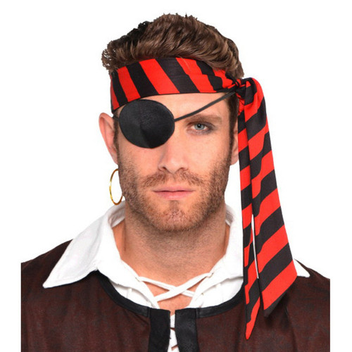 Pirate Black Red Headscarf Adult