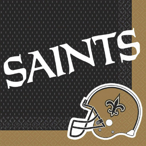 New Orleans Saints Lunch Napkins 16 ct Black Gold New Orleans Saints Lunch Napkins 16 ct Black Gold