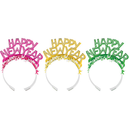 1 Assorted Random Color Foil Glitter Tiaras Fringe Party New Years Eve 1 Assorted Random Color Foil Glitter Tiaras Fringe Party New Years Eve