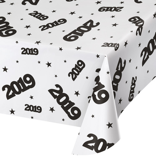 2019 All over Print Clear Plastic Table Cover Tablecloth Graduation