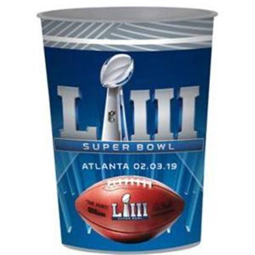 Super Bowl LIII 2019 Plastic Beverage or Favor Cup 16 oz Superbowl 53 Super Bowl LIII 2019 Plastic Beverage or Favor Cup 16 oz Superbowl 53