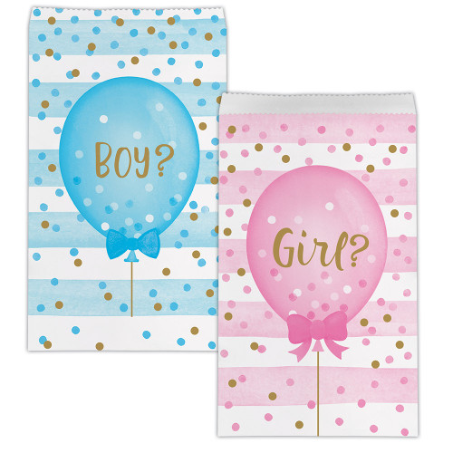 Gender Reveal Balloons Party Boy Girl Paper 10 ct 2 Sided Treat Bags Gender Reveal Balloons Party Boy Girl Paper 10 ct 2 Sided Treat Bags
