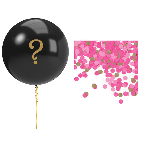 Pink Gender Reveal Balloon Kit Girl Black ? Confetti Pink Gender Reveal Balloon Kit Girl Black ? Confetti