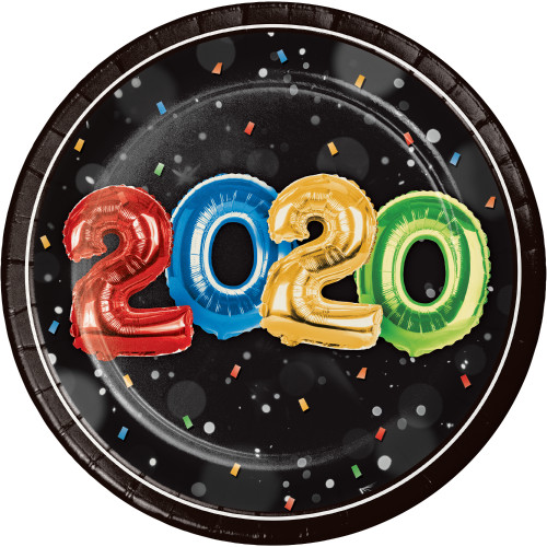 2020 New Years Eve Balloons 8 Ct 7" Dessert Cake Plates 2020 New Years Eve Balloons 8 Ct 7" Dessert Cake Plates