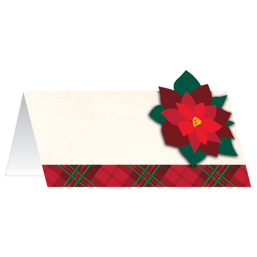 Holiday Poinsettia Placecards w/ attachment 12 Ct  Christmas Place Cards Holiday Poinsettia Placecards w/ attachment 12 Ct  Christmas Place Cards