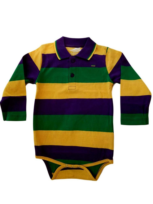 Mardi Gras Purple Green Yellow 3 Mth Baby Infant Long Sleeve Romper Mardi Gras Purple Green Yellow 3 Mth Baby Infant Long Sleeve Romper