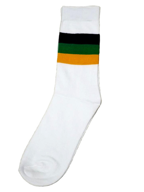 White Purple Green Yellow Mardi Gras Regular Socks One Size Adult White Purple Green Yellow Mardi Gras Regular Socks One Size Adult