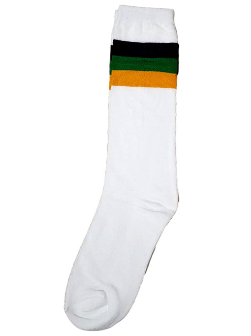 White Purple Green Yellow Mardi Gras Long Socks One Size Adult White Purple Green Yellow Mardi Gras Long Socks One Size Adult