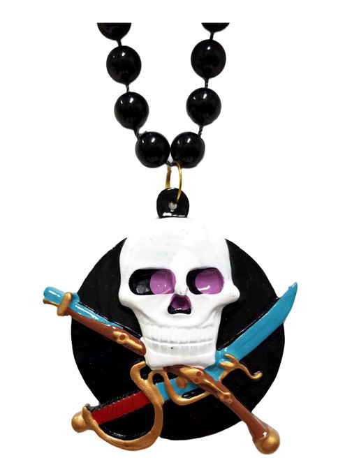 Pirate Skull Gasparilla Mardi Gras Necklace Beads