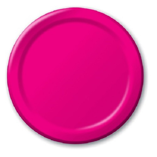 Hot Magenta Pink 9 inch Lunch Dinner Plates 8 Ct