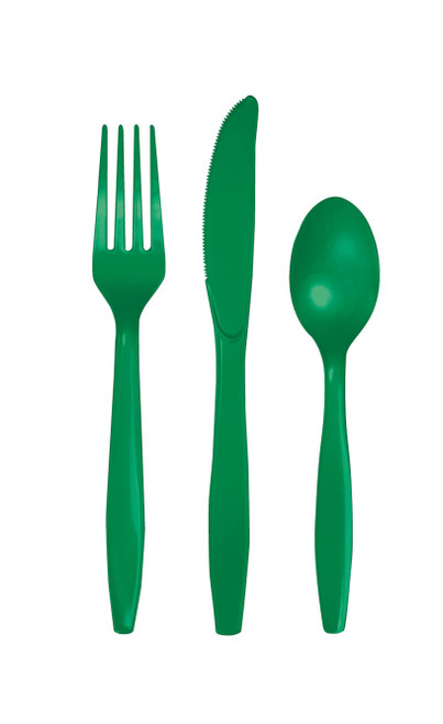 Emerald Green Premium 24 Ct Cutlery Forks Knives Spoons Emerald Green Premium 24 Ct Cutlery Forks Knives Spoons