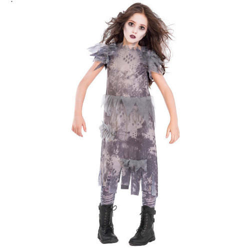Ghostly Zombie Costume Girls Medium 8 - 10