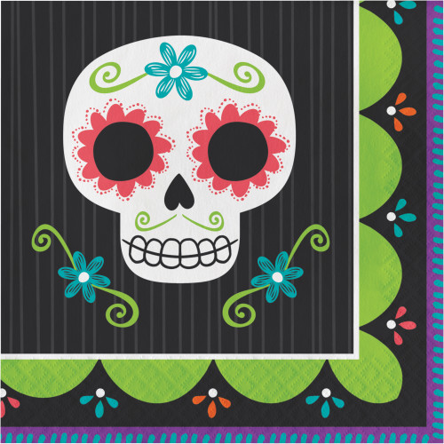 Halloween Day of the Dead Skull 16 Ct Lunch Napkins Halloween Day of the Dead Skull 16 Ct Lunch Napkins