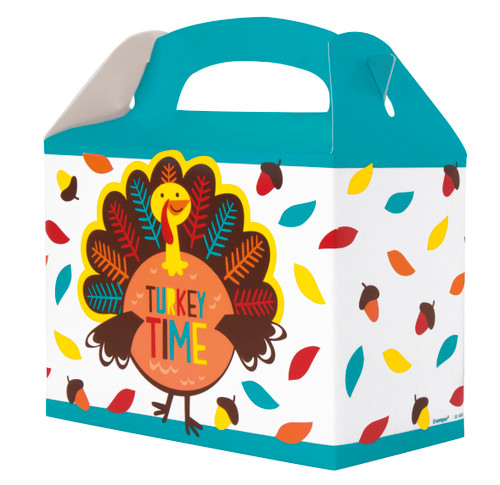 Cartoon Turkey Thanksgiving Foldable Paper 4 Ct Take Home Boxes