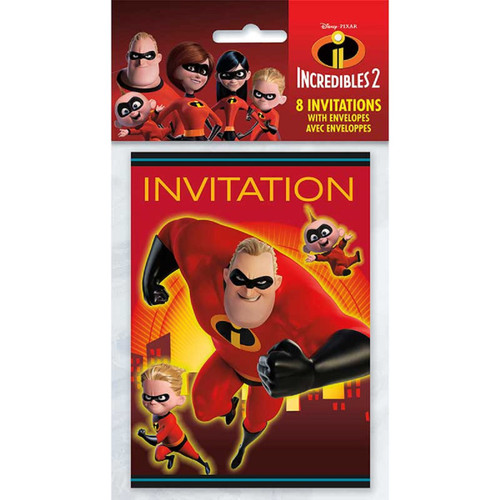 Incredibles Party Invitations 8 ct