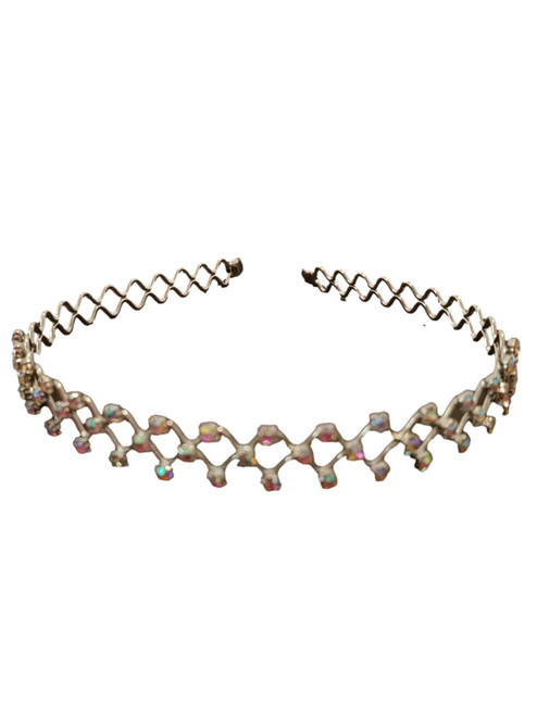 Iridescent Crystal Silver plate Headband Iridescent Crystal Silver plate Headband