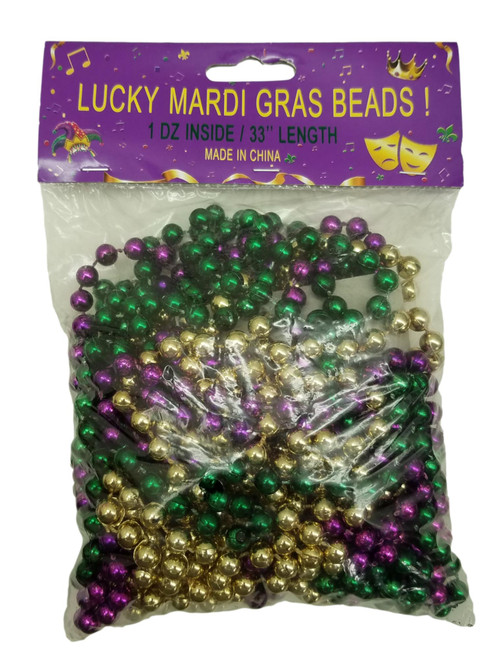 Lucky Purple Green Gold Mardi Gras Beads Necklaces Party Favors