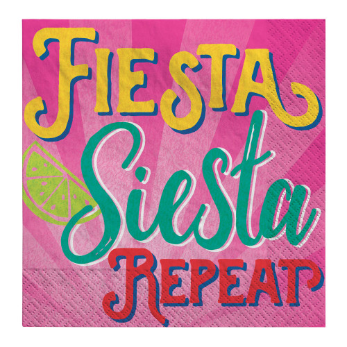 Fiesta Siesta Repeat Cinco de Mayo 16 Ct Beverage Napkins Fiesta Siesta Repeat Cinco de Mayo 16 Ct Beverage Napkins