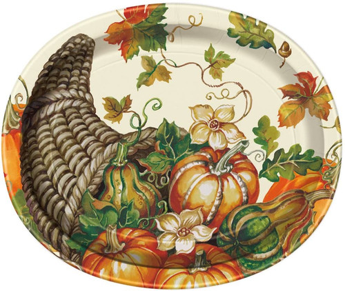 Harvest Pumpkins Fall Thanksgiving 8 Ct Oval Banquet Platters
