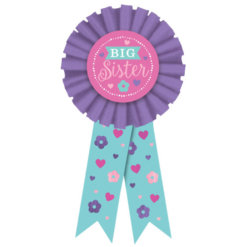 Big Sister Award Ribbon Badge New Baby, Shower