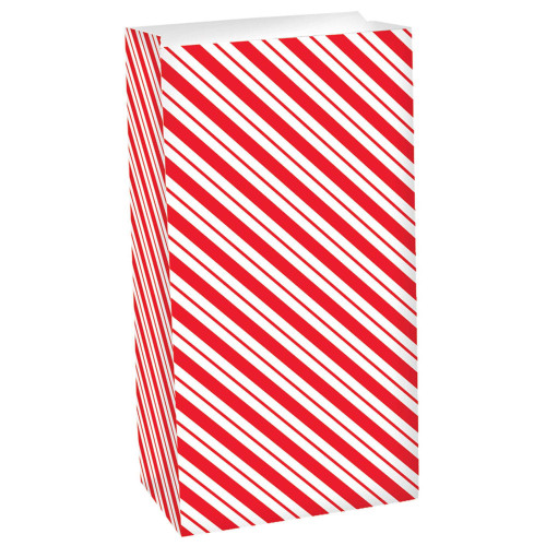Christmas Candy Cane 12 Ct Treat Bags Paper Sack Christmas Candy Cane 12 Ct Treat Bags Paper Sack