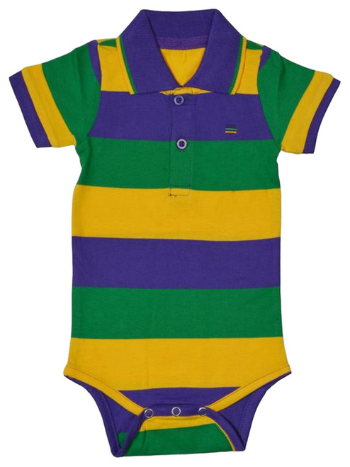 Mardi Gras Purple Green Yellow Knit 3 Mth Baby Infant Short Sleeve Romper Mardi Gras Purple Green Yellow Knit 3 Mth Baby Infant Short Sleeve Romper