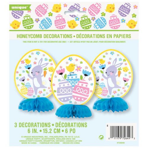 Easter Plaid 3 Pc Mini Honeycomb Decorations Bunny Chick Eggs 6" Easter Plaid 3 Pc Mini Honeycomb Decorations Bunny Chick Eggs 6"