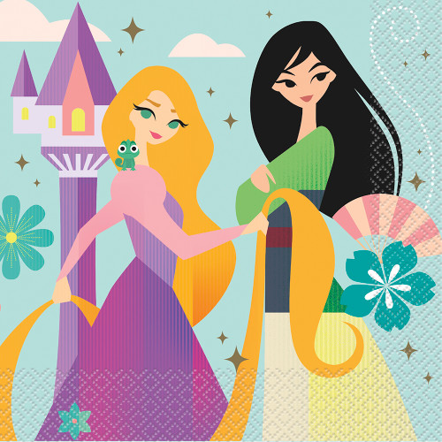 Disney Princess 16 Ct Luncheon Napkins Rapunzel Mulan