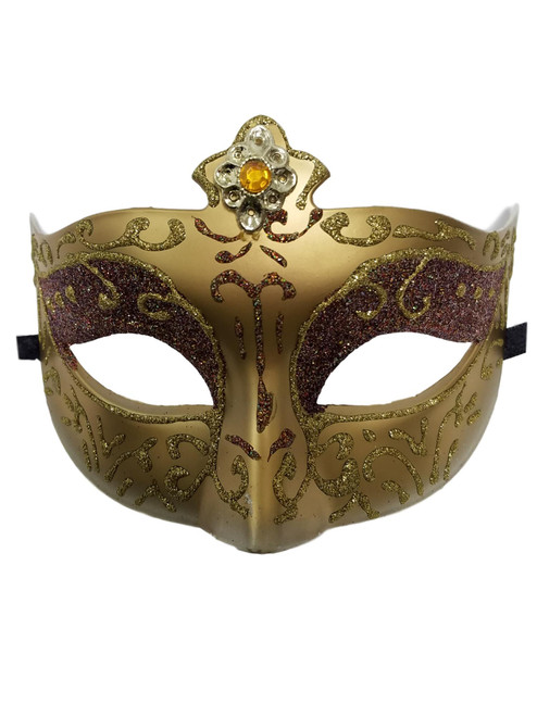 Gold Jewel Glitter Venetian Masquerade Mardi Gras Mask