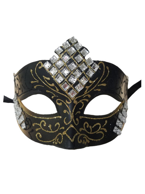 Black Gold Diamond Scroll Venetian Masquerade Mask Black Gold Diamond Scroll Venetian Masquerade Mask