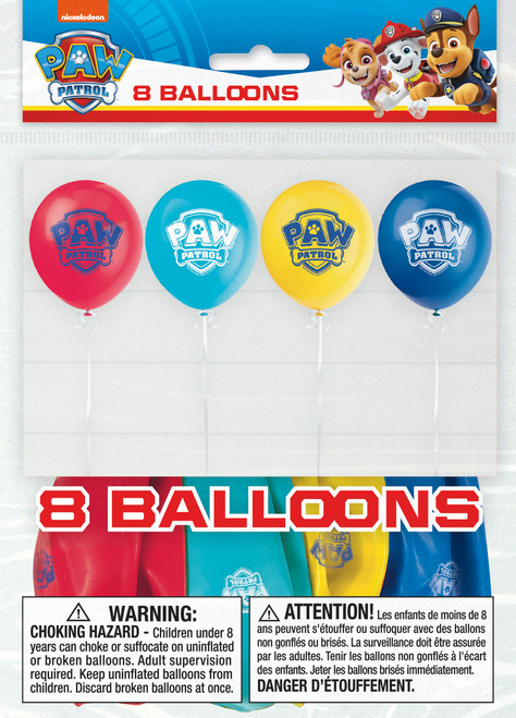 Paw Patrol 8 Ct Latex Balloons 12" Birthday Party Marshall Chase Paw Patrol 8 Ct Latex Balloons 12" Birthday Party Marshall Chase
