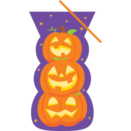 Pumpkin Stack Halloween Treat 20 ct Cello Bags w/ Ties Pumpkin Stack Halloween Treat 20 ct Cello Bags w/ Ties