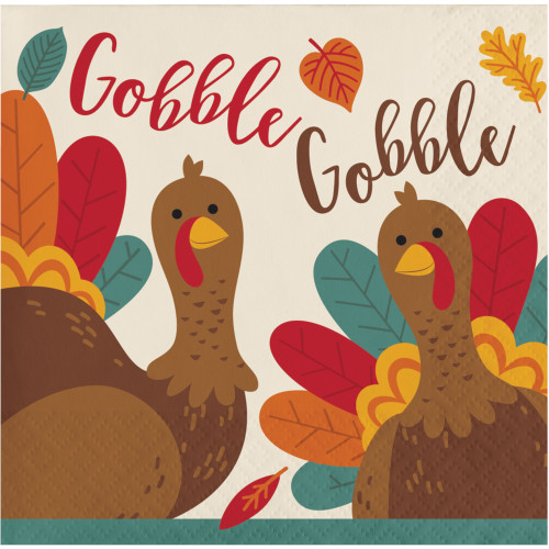 Tom Turkey Gobble Thanksgiving 16 Ct 2 Ply Beverage Cocktail Napkins Tom Turkey Gobble Thanksgiving 16 Ct 2 Ply Beverage Cocktail Napkins