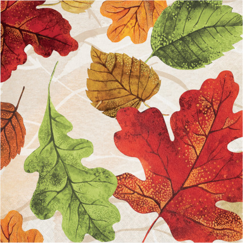 Luxe Leaves Fall Thanksgiving 16 Ct 2 Ply Paper Lunch Napkins