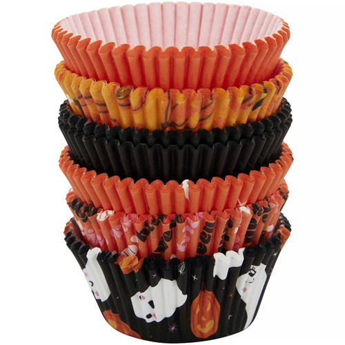 Halloween Orange Black Ghost 150 ct Baking Cups Cupcake Liners Wilton