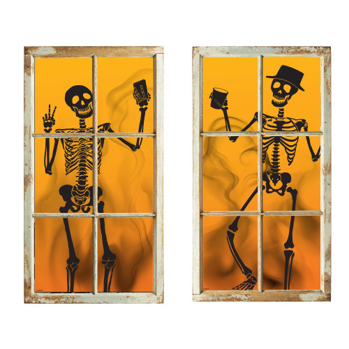 Selfie Skeleton Window Silhouettes Halloween Decoration
