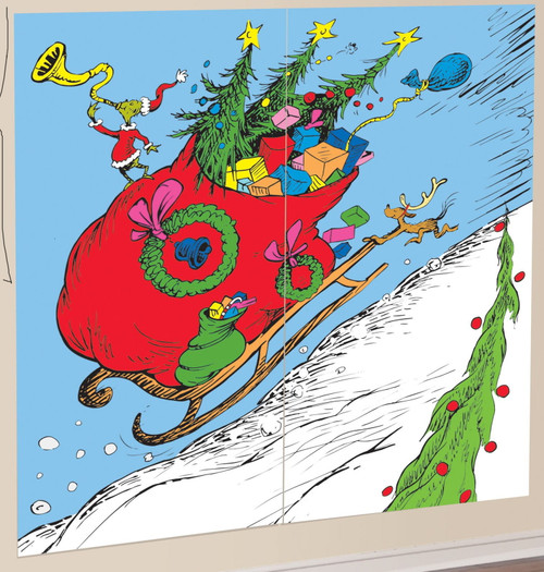 Grinch Plastic Background Poster Christmas Party Decoration