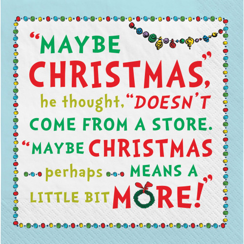 Maybe Christmas... Grinch Story Luncheon Napkins 16 Ct Paper 