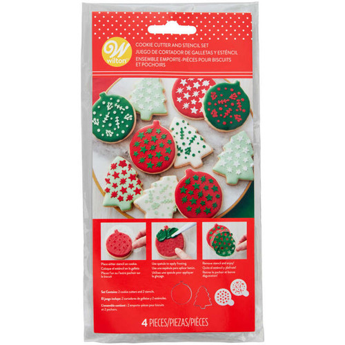 Christmas Cookie Cutter and Stencil Set Wilton, Metal, Ornament Tree